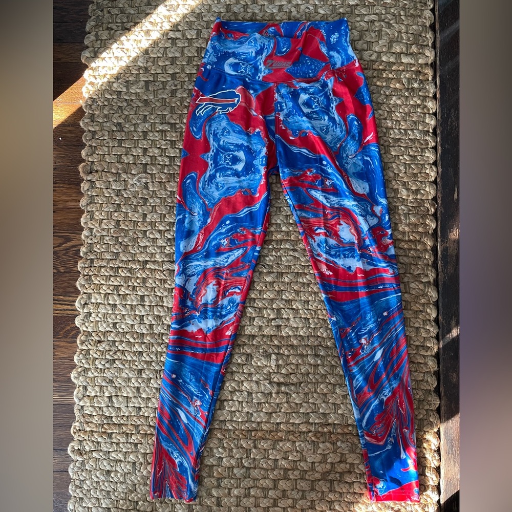 Buffalo Bills Red and Blue Swirl Women's Leggings